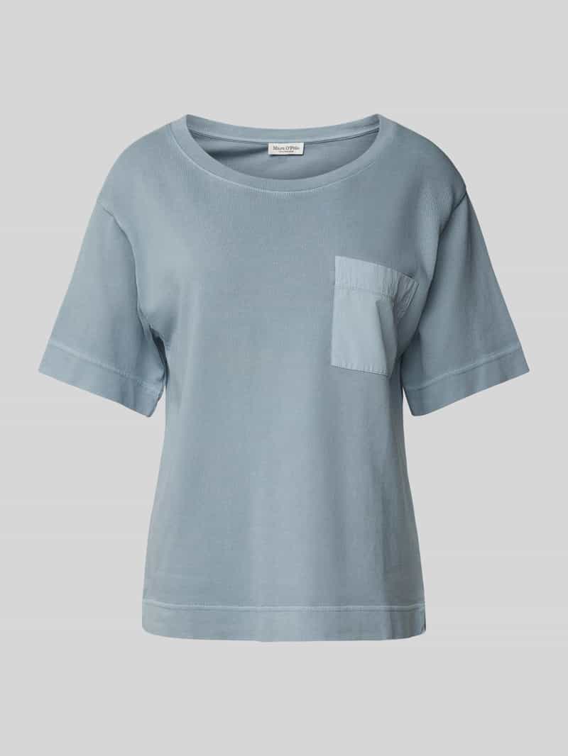 Marc O'Polo Loose fit T-shirt met opgestikte satijnen zak