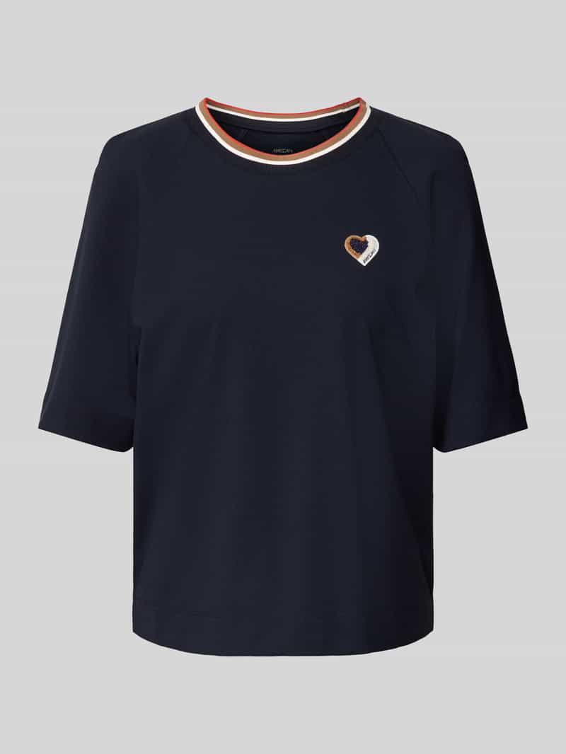 Marc Cain Relaxed fit T-shirt van viscose met labelpatch