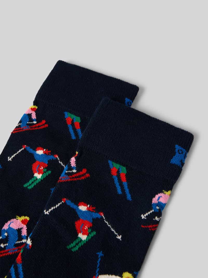 Happy Socks Regular fit sokken met logostitching model 'Skiing'