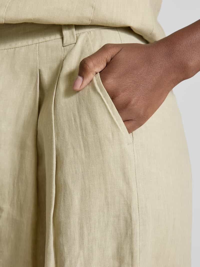 Marella Wide leg linnen broek met bandplooien model 'ZAMA'