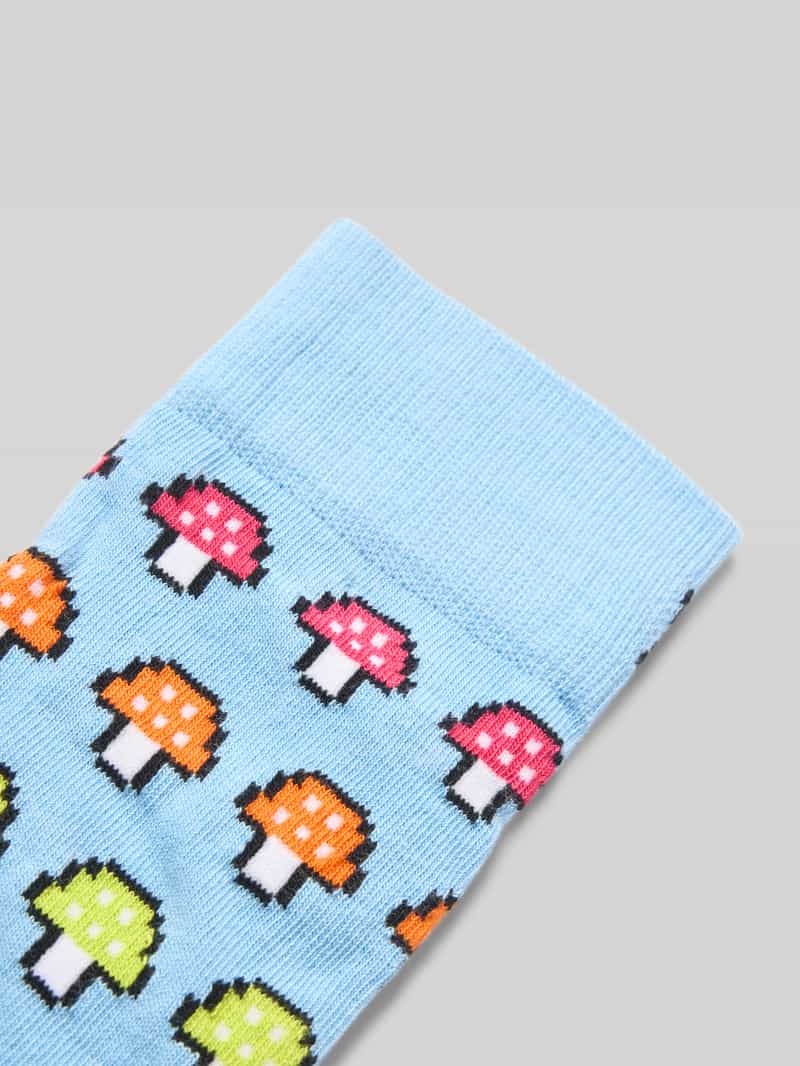 Happy Socks Sokken met motiefstitching model 'MUSHROOM STRIPE'