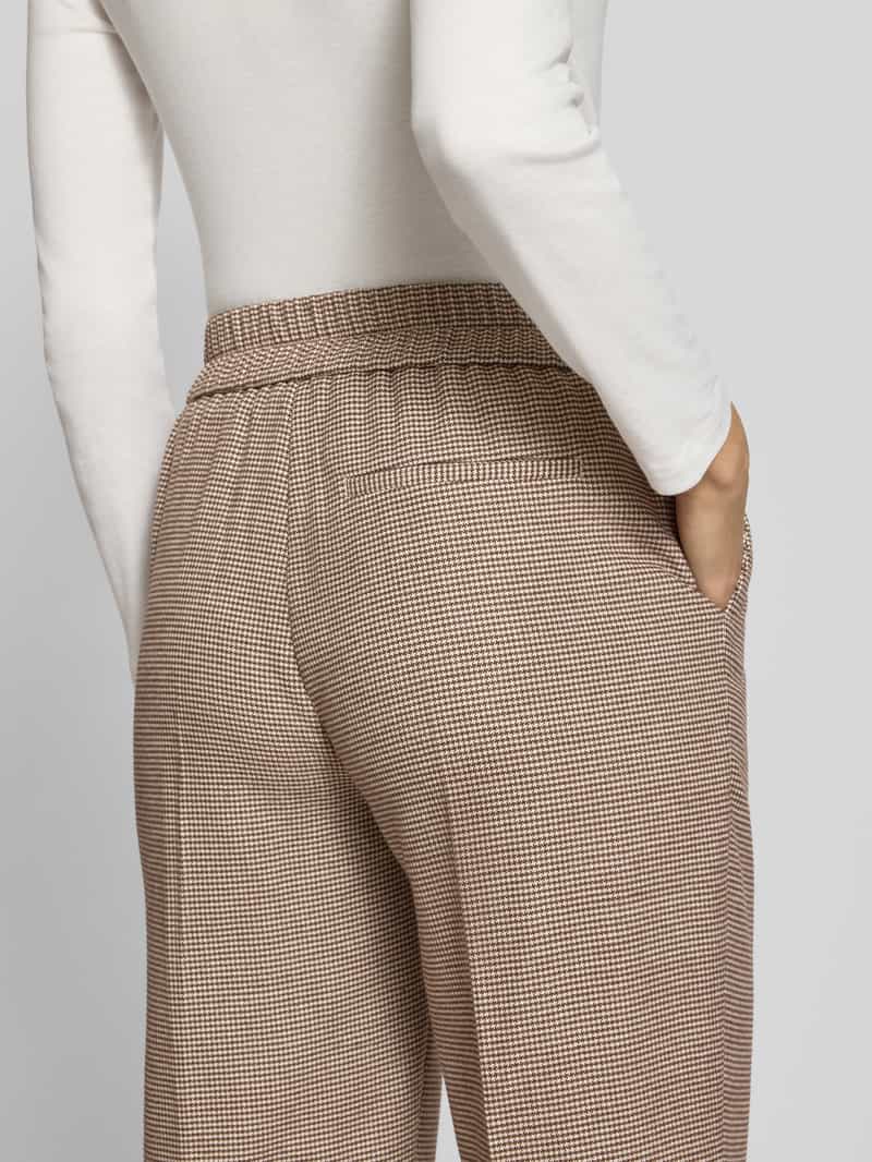 Opus Broek met omslag en persplooien model 'Maikito Pepita'