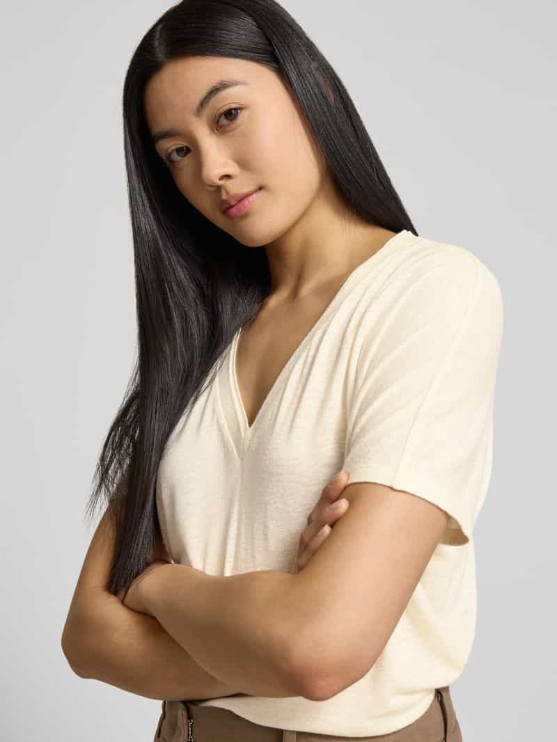 Boss T-shirt met V-hals model 'Eylina'