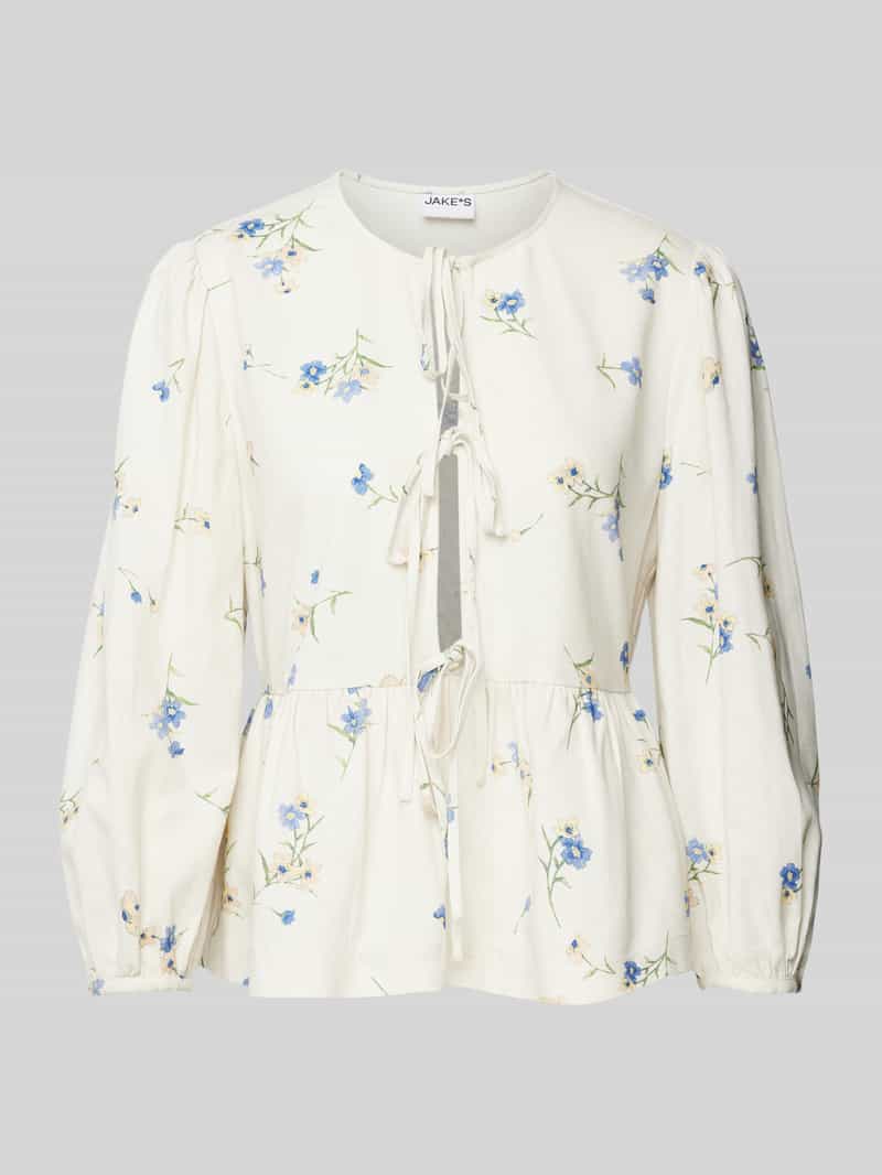Jake*s Casual Regular fit blouse met koordsluiting