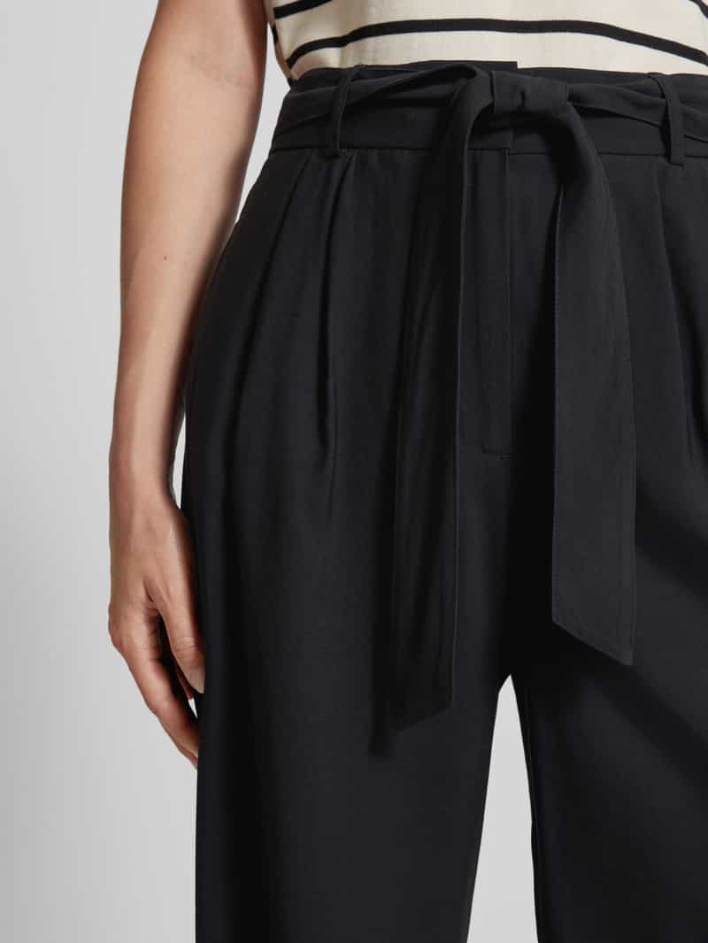 comma Regular fit korte broek met strikceintuur