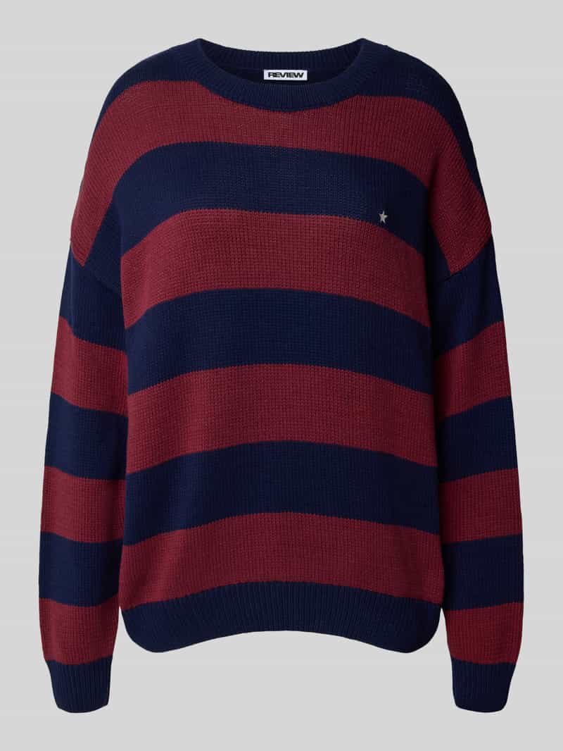 Relaxed fit gebreide pullover met streepmotief