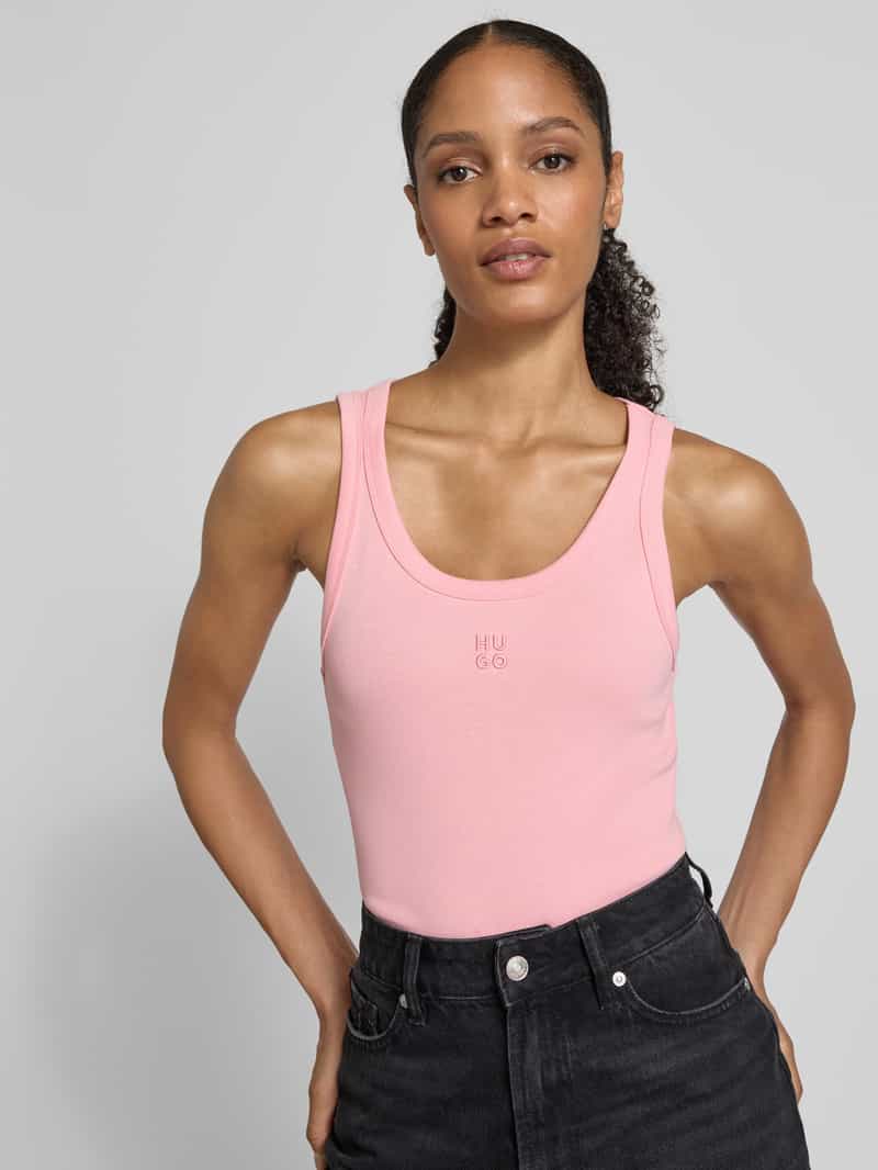 HUGO Tanktop met labelstitching model 'Datamia'