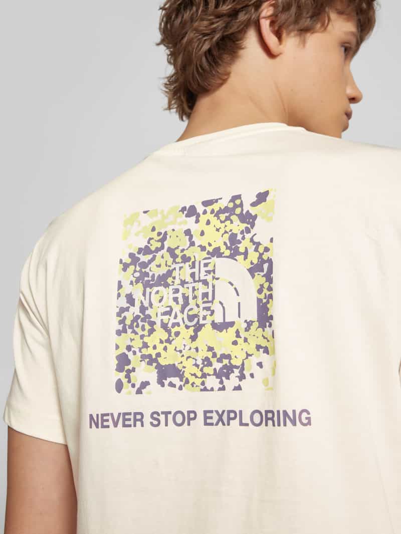 The North Face T-shirt met geribde ronde hals