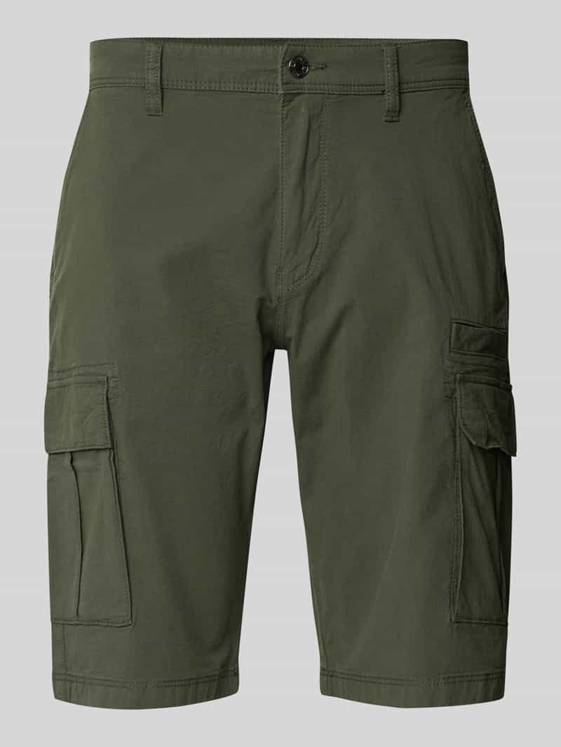 s.Oliver BLACK LABEL Relaxed fit cargobermuda van een mix van katoen en elastaan