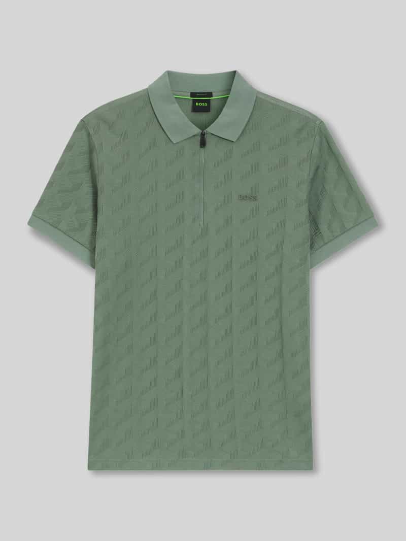 BOSS Green Relaxed fit poloshirt met structuurmotief model 'MIRROR'