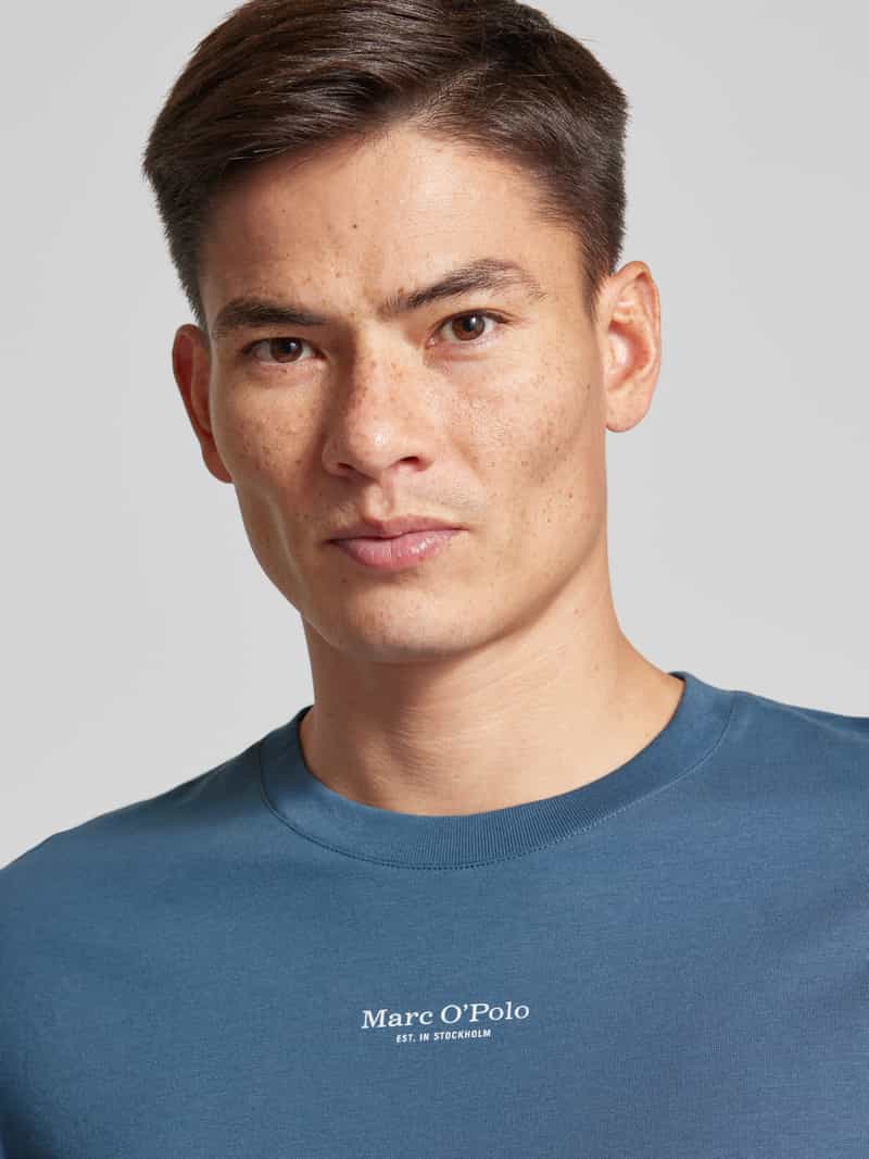 Marc O'Polo Regular fit T-shirt van puur katoen met labelprint