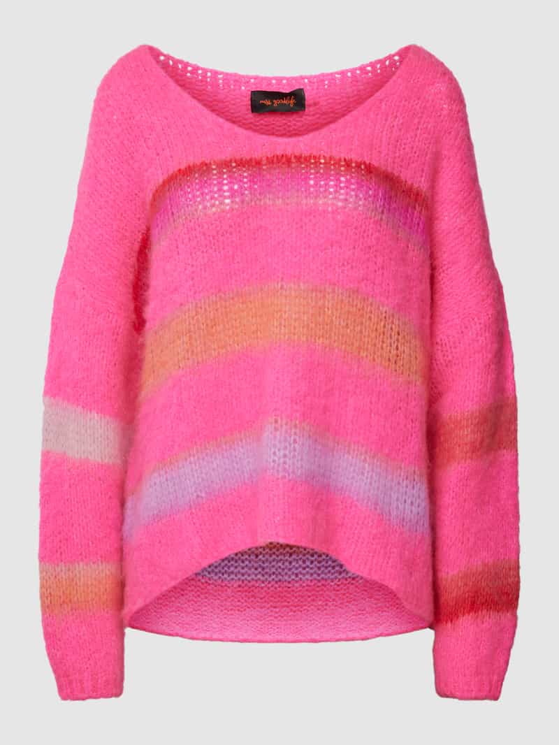 miss goodlife Gebreide pullover van een mix van wol en mohair met streepmotief