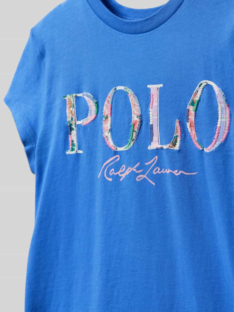 Polo Ralph Lauren Teens T-shirt met logodetail en ronde hals