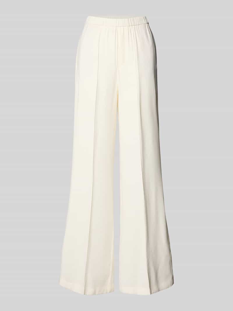 Wide leg stoffen broek met vaste persplooien