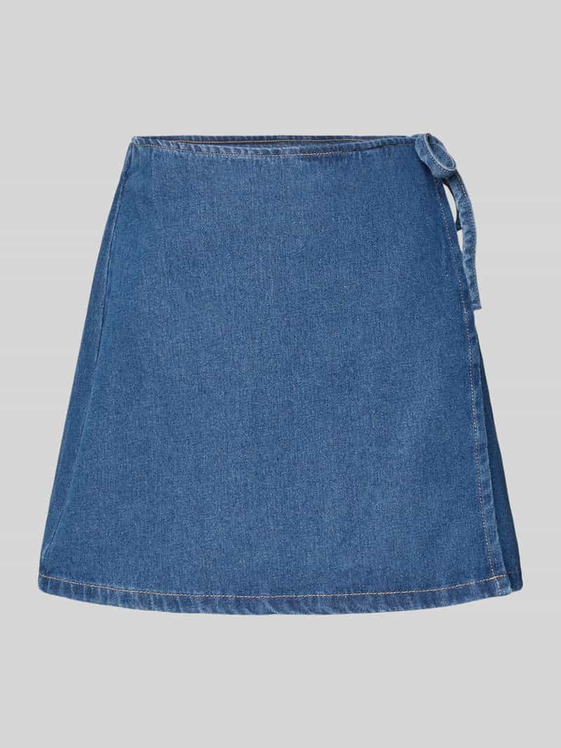 Pieces Licht uitlopende jeansrok in wikkellook model 'FIBBO'