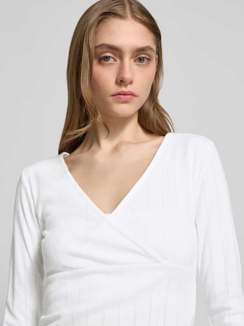 Only Slim fit shirt met lange mouwen van katoenmix model 'CARLOTTA'