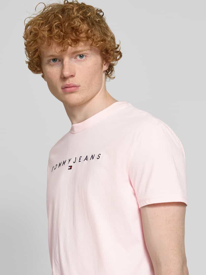 Tommy Jeans Regular fit T-shirt van puur katoen met labelstitching