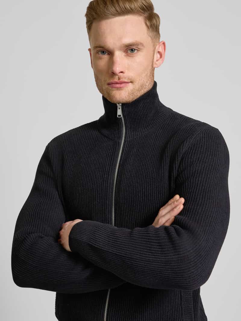 Marc O'Polo Regular fit cardigan van ribgebreid biologisch katoen