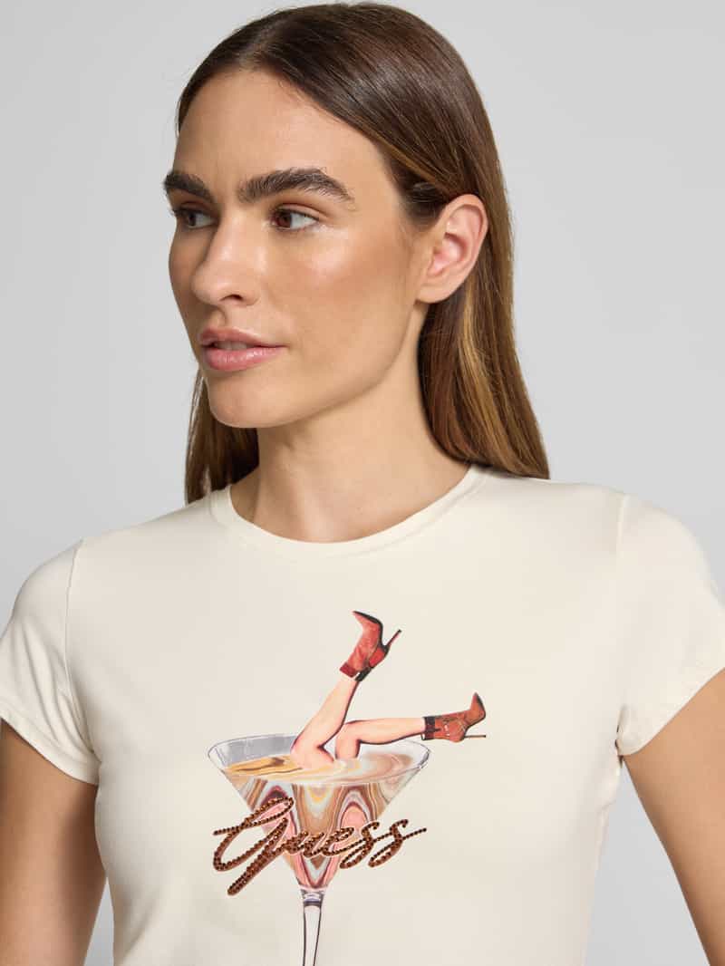 Guess T-shirt met label- en motiefprint