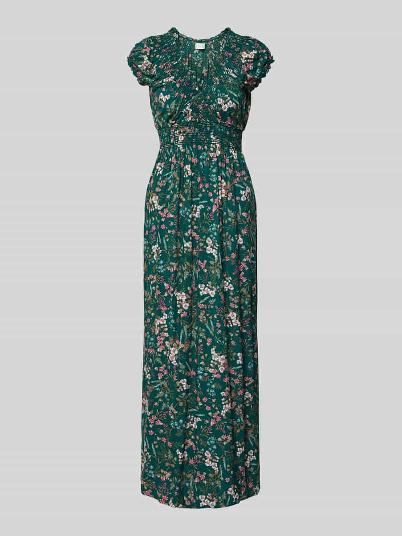 Apricot regular fit maxi-jurk van pure viscose met V-hals donkergroen, foto 6