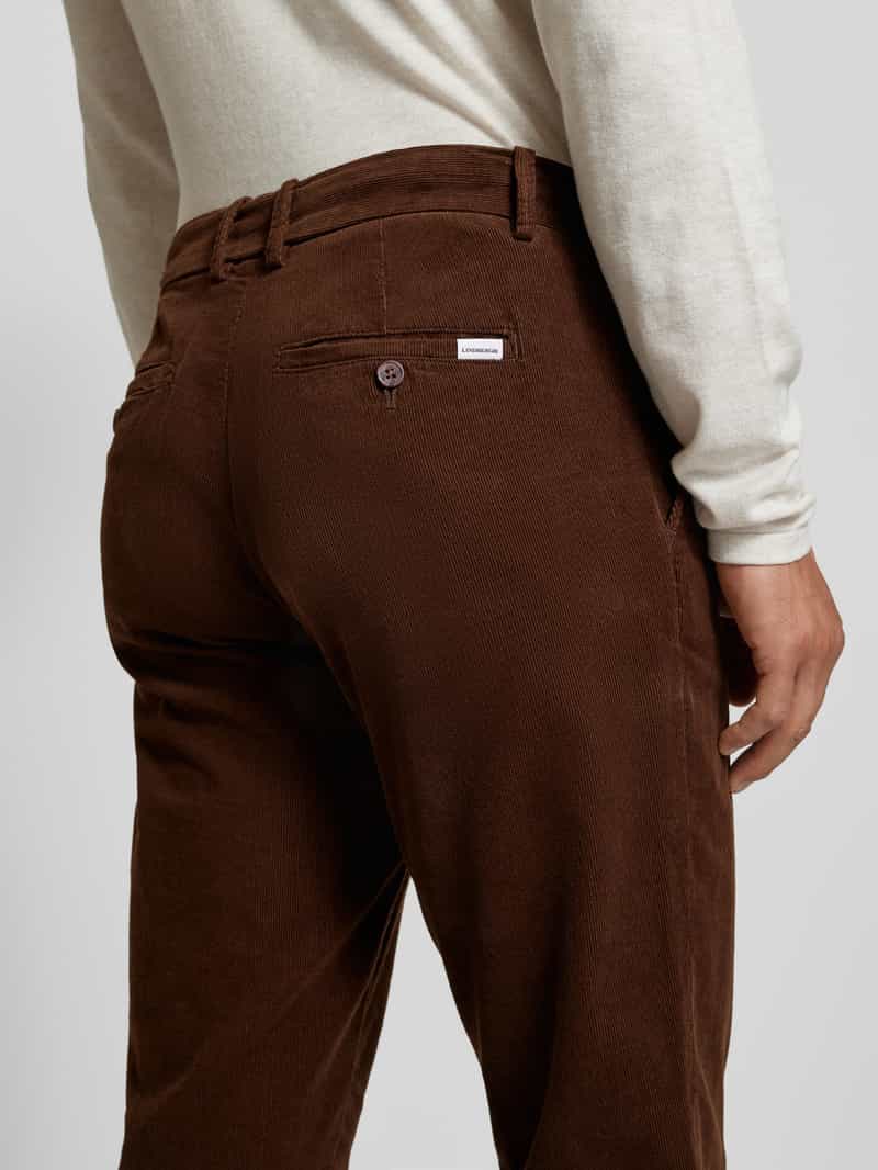 lindbergh Regular fit corduroy broek met riemlussen