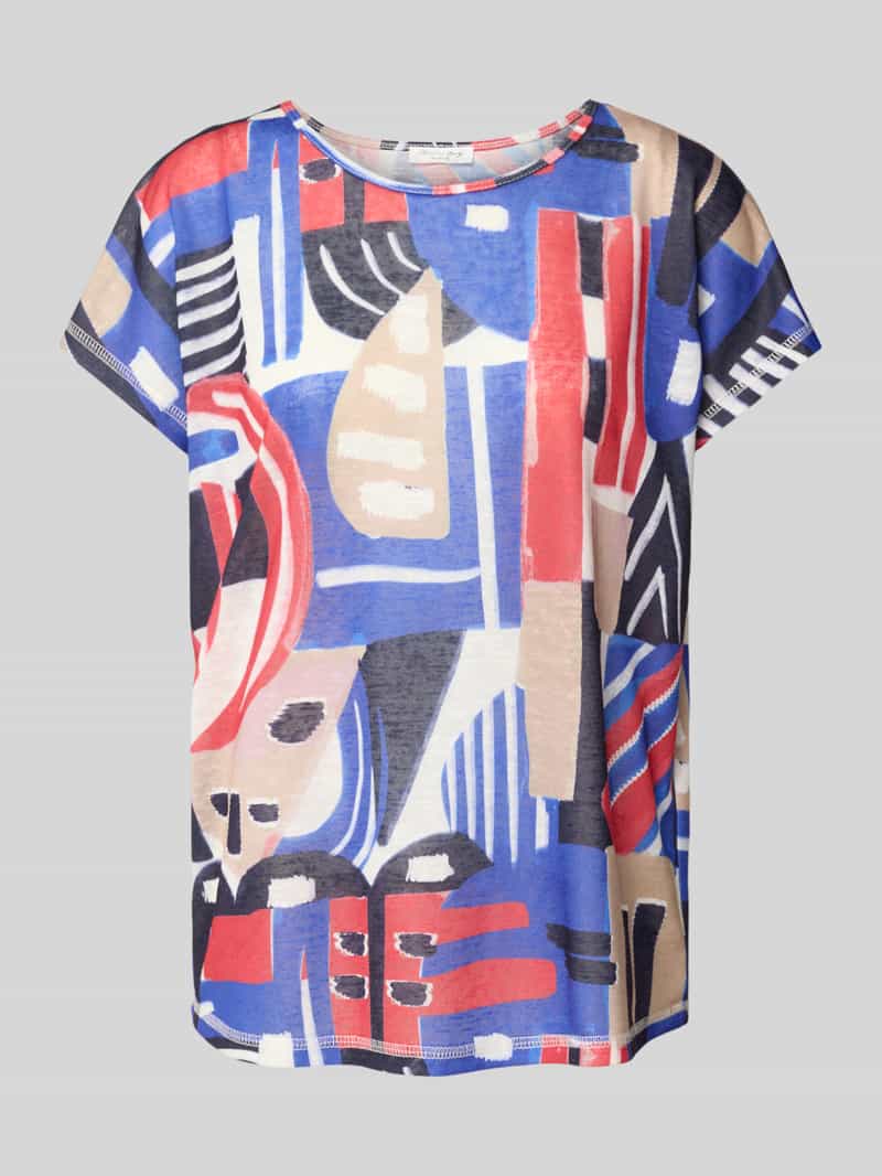 Christian Berg Woman T-shirt met geribde ronde hals