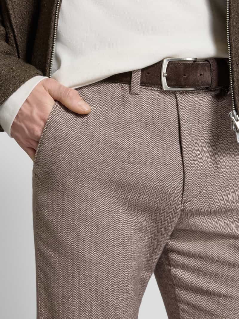 Selected Homme Slim fit stoffen broek met riemlussen model 'MILES'