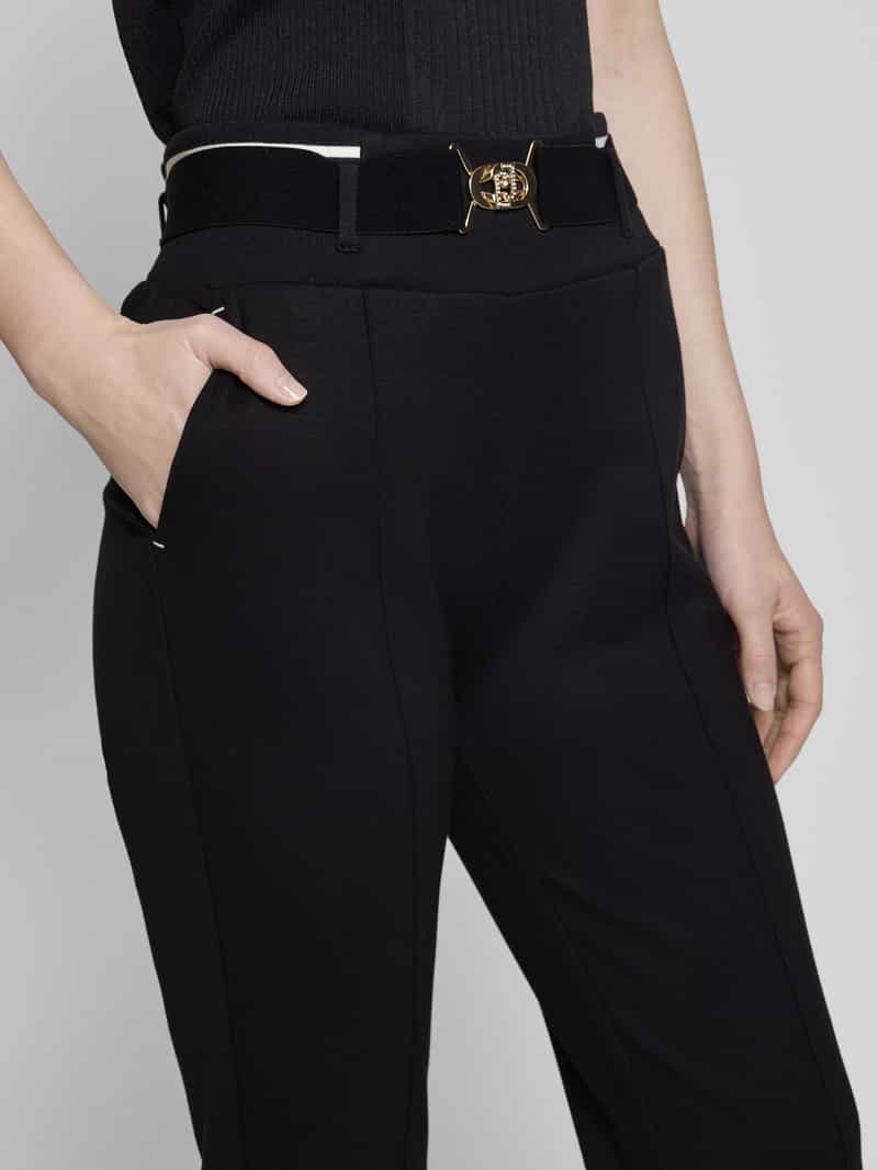 LIU JO SPORT Bootcut stoffen broek met vaste persplooien