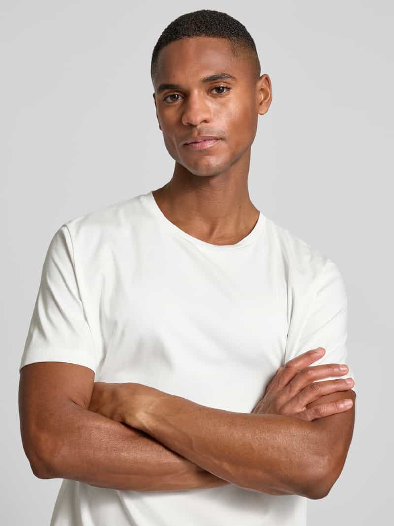 OLYMP Level Five T-shirt met geribde ronde hals