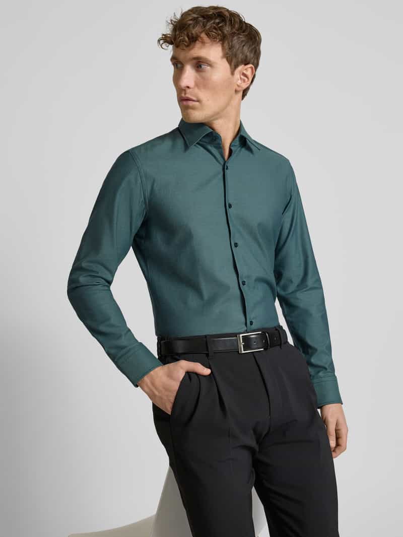 Boss Slim fit zakelijk overhemd met kentkraag model 'Hank'