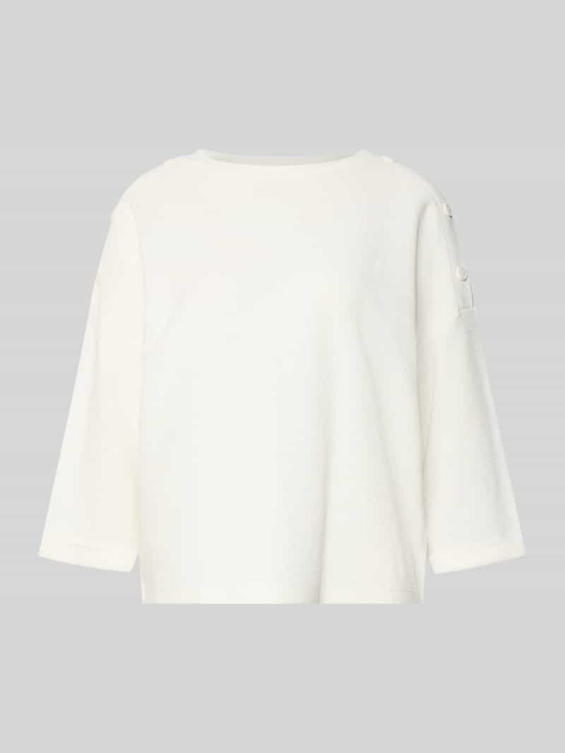 Tom Tailor Loose Fit 3/4-Shirt aus Baumwoll-Mix mit Modal-Anteil in Offwhite, Größe L 2015336L