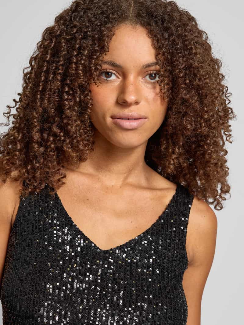 Only Regular fit top met bandjes met pailletten model 'ANA'