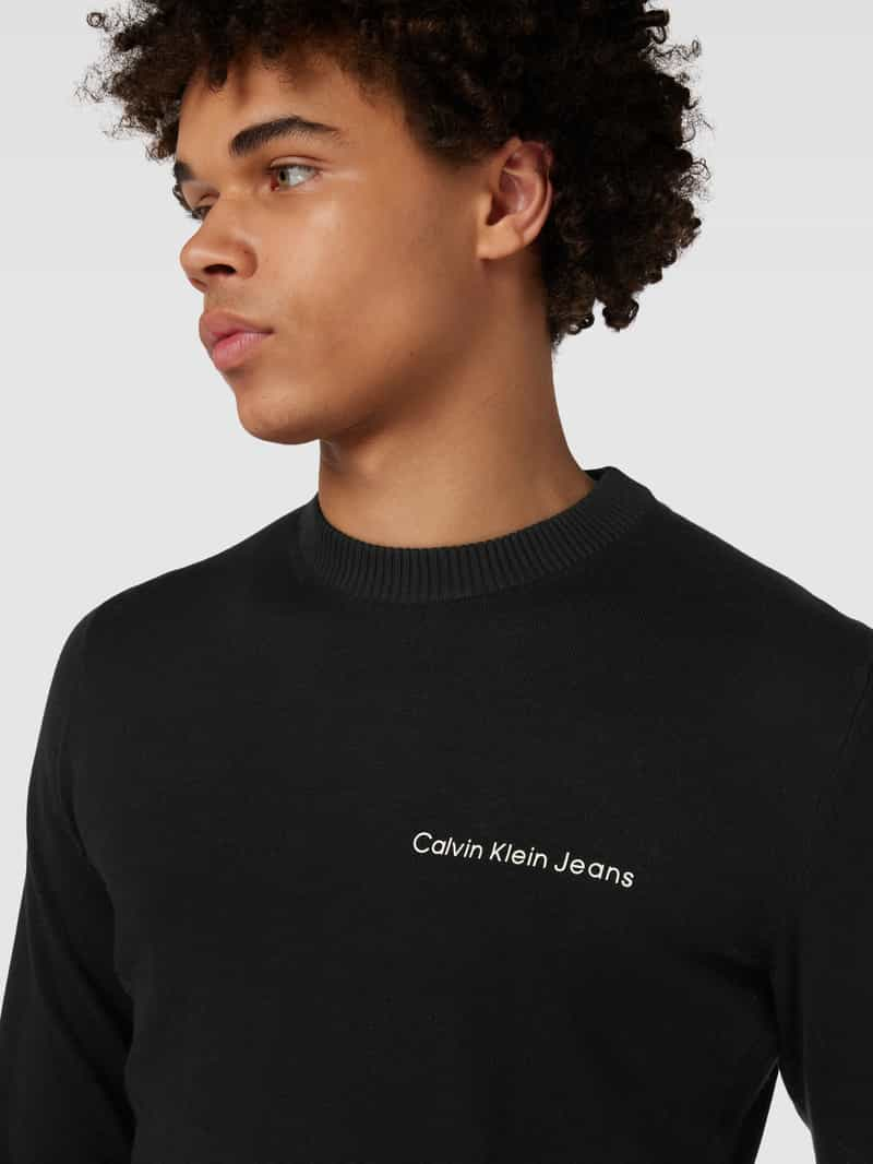 Calvin Klein Jeans Gebreide pullover met labelprint model 'INSTITUTIONAL ESSENTIALS'