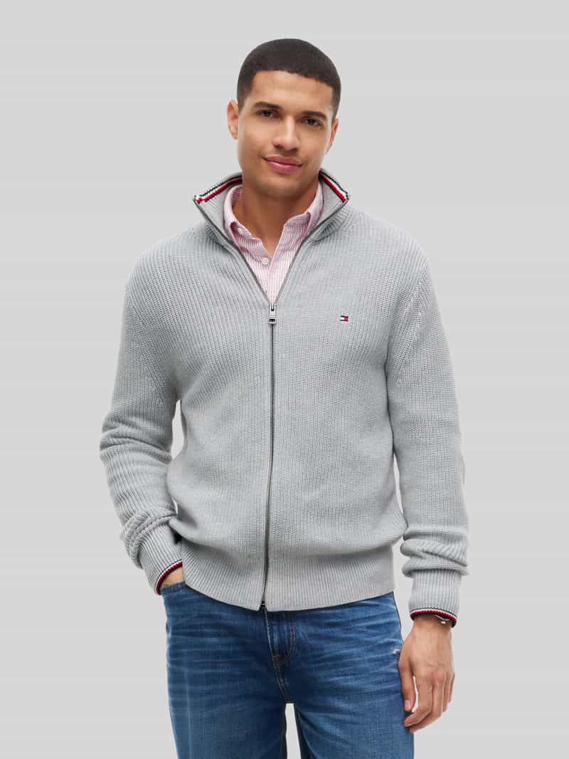 Tommy Hilfiger Regular fit gebreid jack van puur katoen