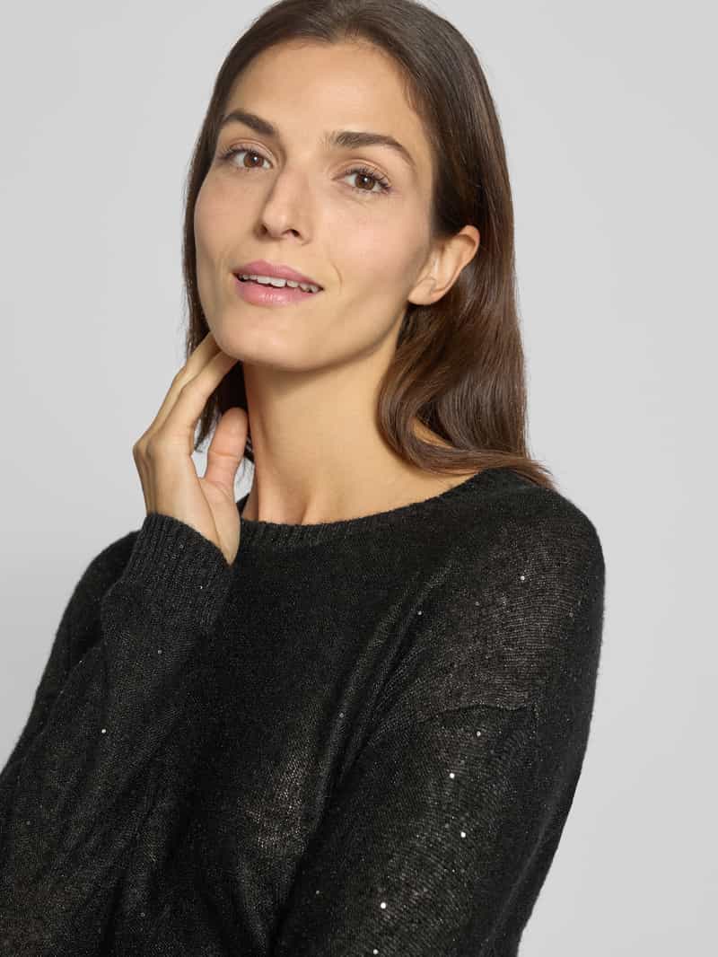 BRAX Gebreide pullover van wolmix met pailletten model 'Lesley'