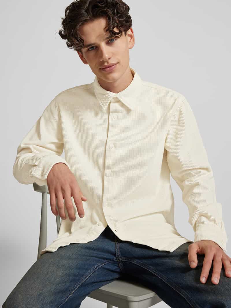 Redefined Rebel Regular fit corduroy overhemd met kentkraag model 'TRISTAN'