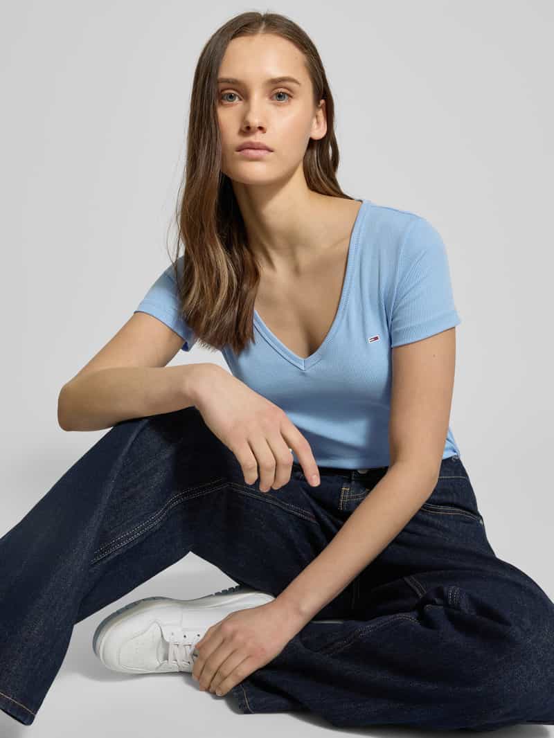 Tommy Jeans T-shirt met labelstitching