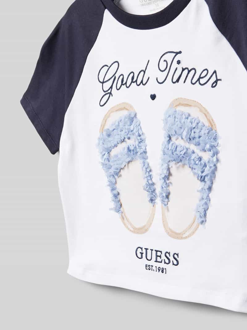 Guess Kort T-shirt met labeldetails