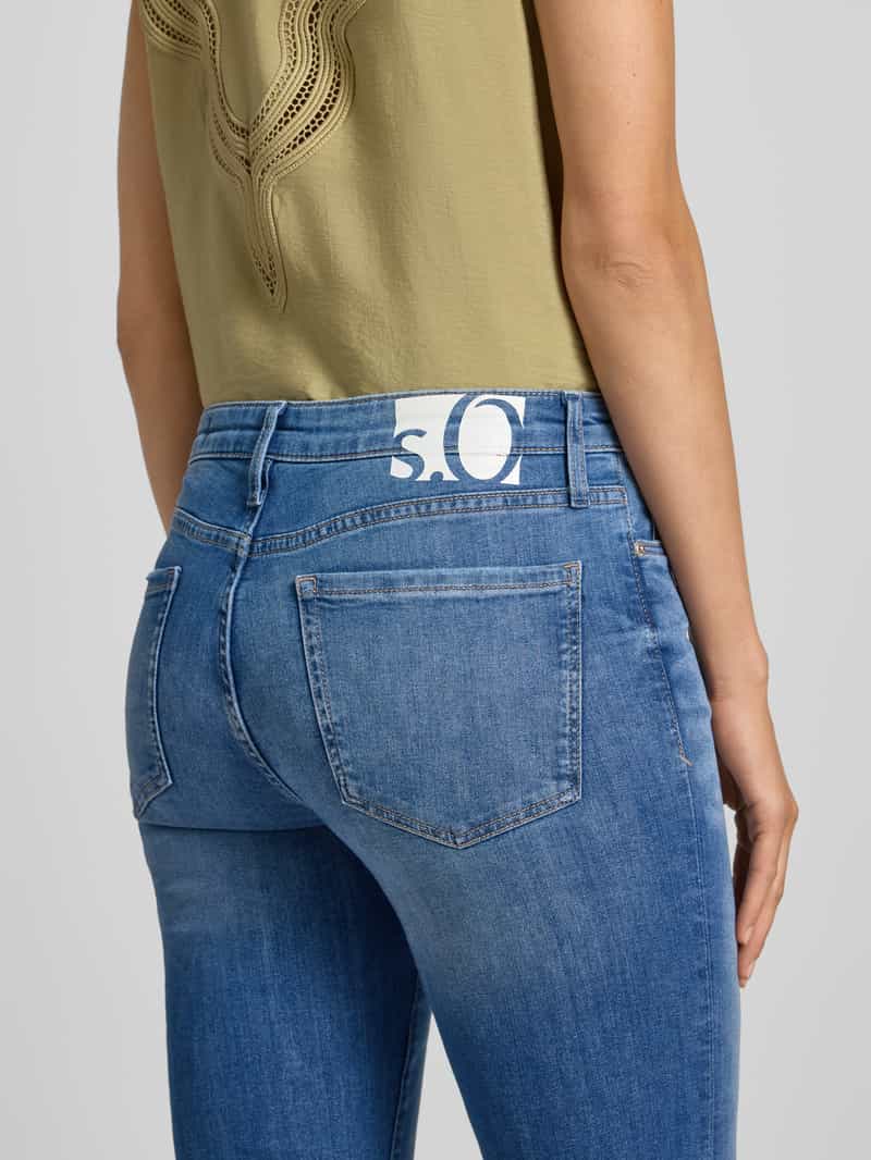 s.Oliver RED LABEL Korte slim fit jeans van katoenmix