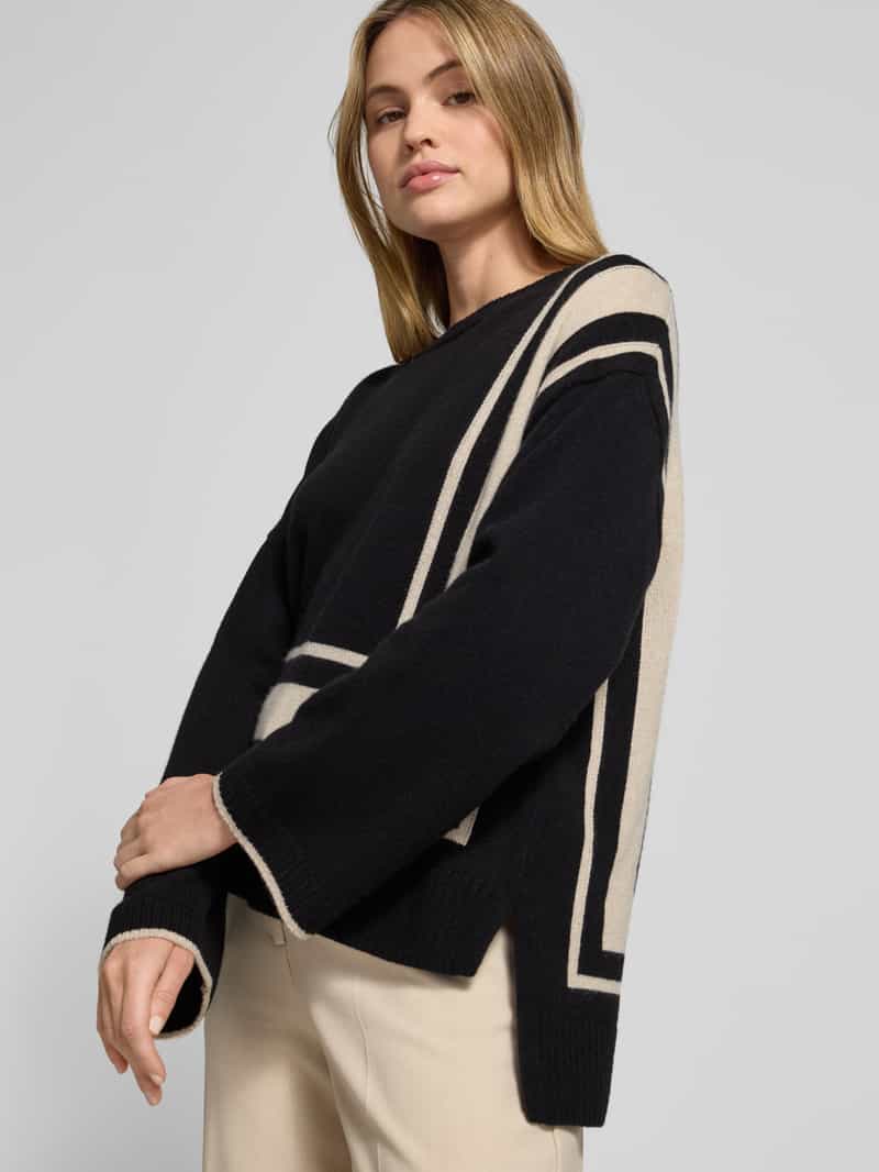 s.Oliver BLACK LABEL Loose fit gebreide pullover van wolmix