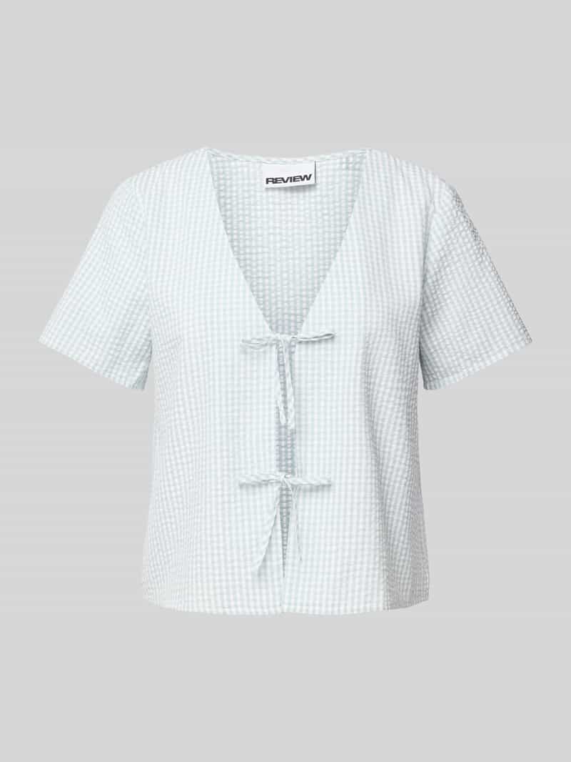 Regular fit blouse met bindsluiting van katoenmix