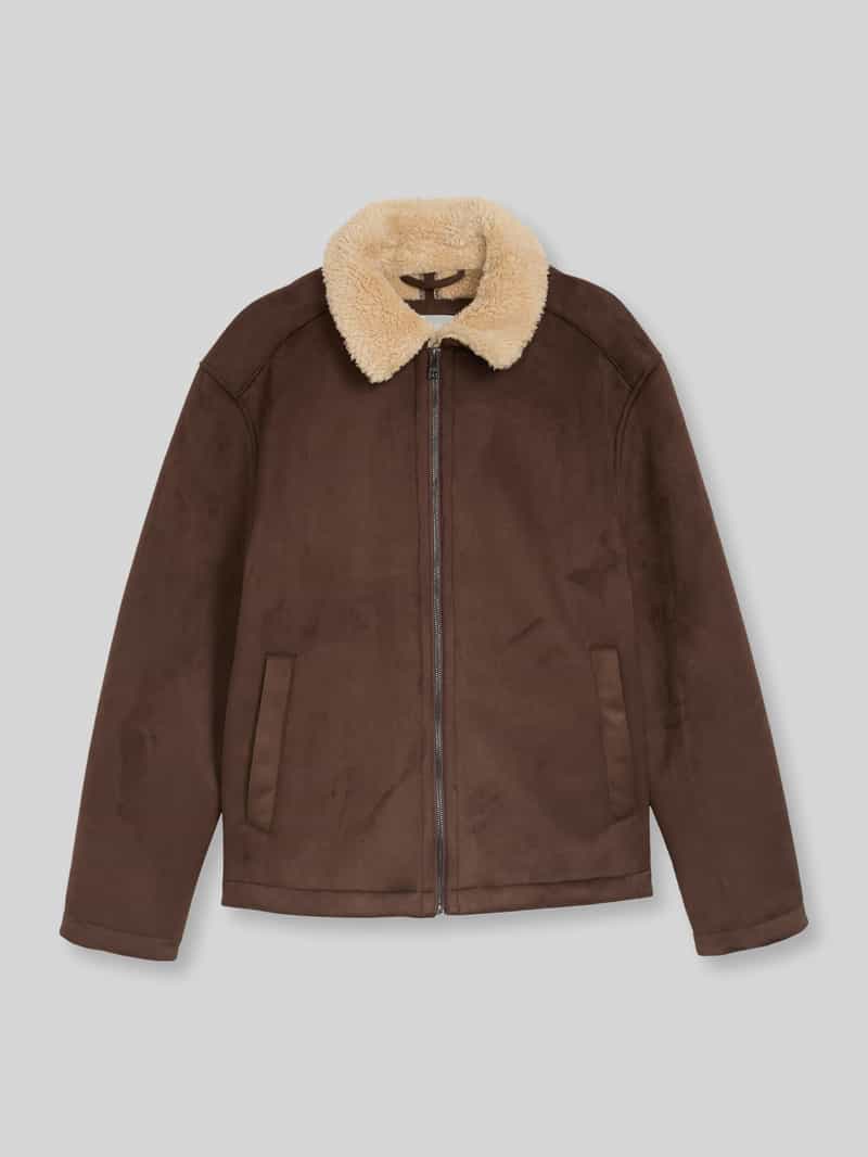 Tom Tailor Denim Kunstleren jack met teddy kraag