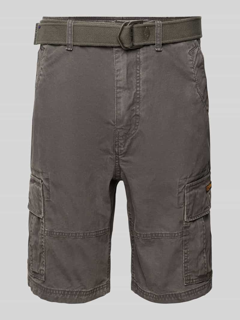 Superdry Regular fit korte cargobroek met riem model 'Heavy'