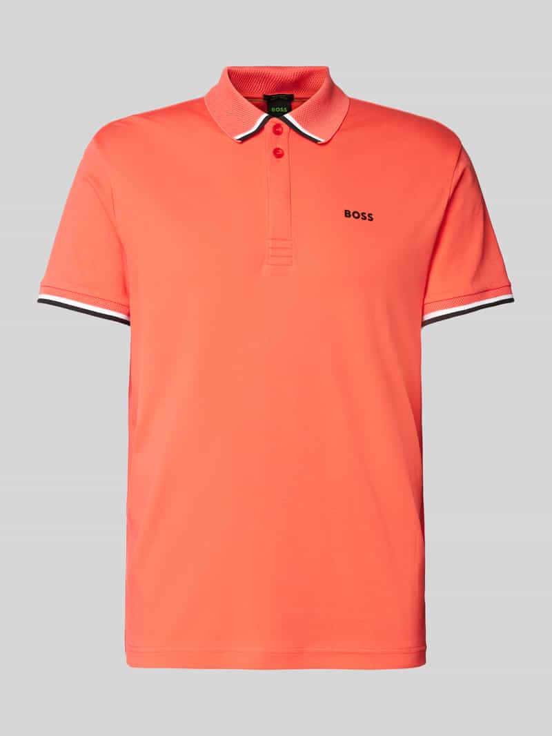 BOSS Green Regular fit poloshirt met labelprint model 'Paddy Lux Heritage'