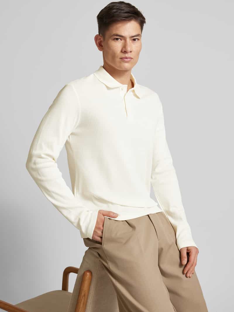 casual friday Slim fit poloshirt met labeldetail model 'ELIAS'