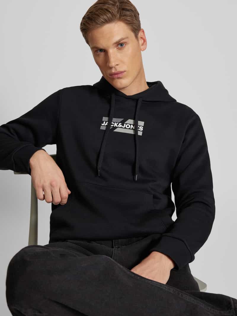 jack & jones Hoodie met labelprint model 'ECORP'
