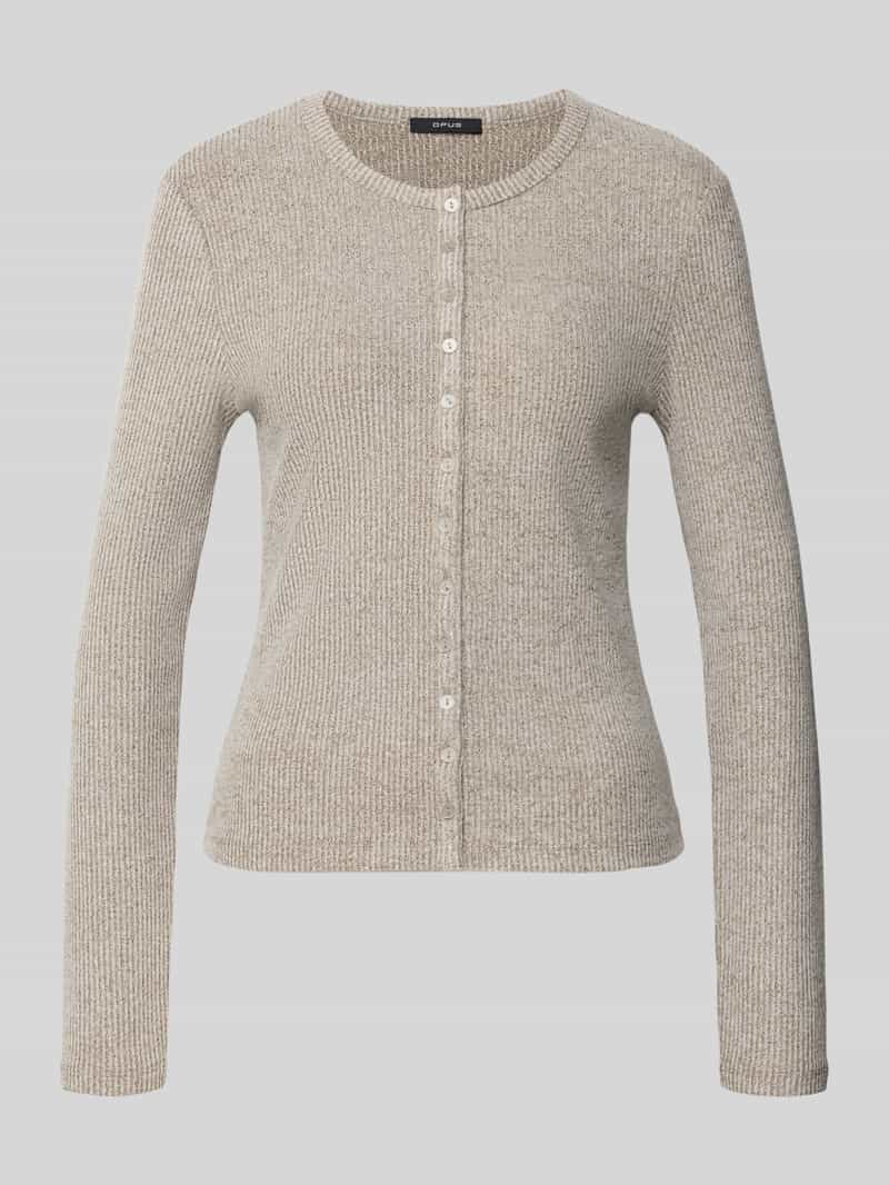 Opus Shirt met lange mouwen model 'Saltus' met sierknopen