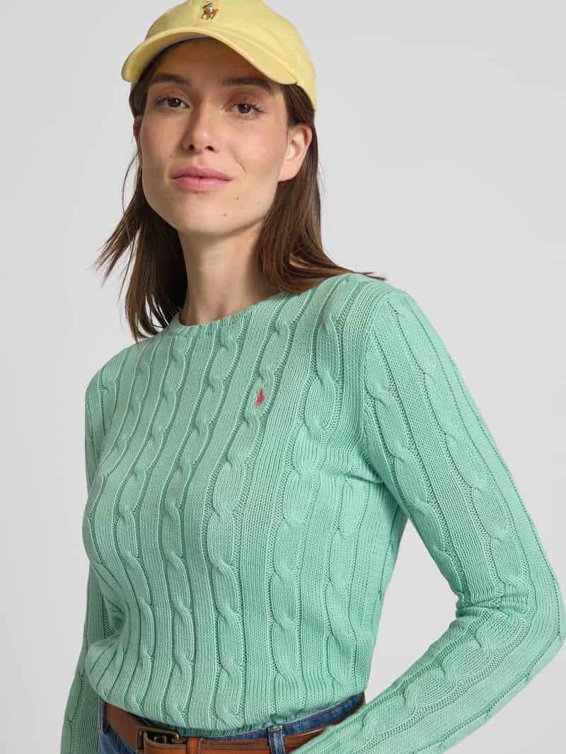 Polo Ralph Lauren Gebreide pullover met kabelpatroon model 'JULIANNA'