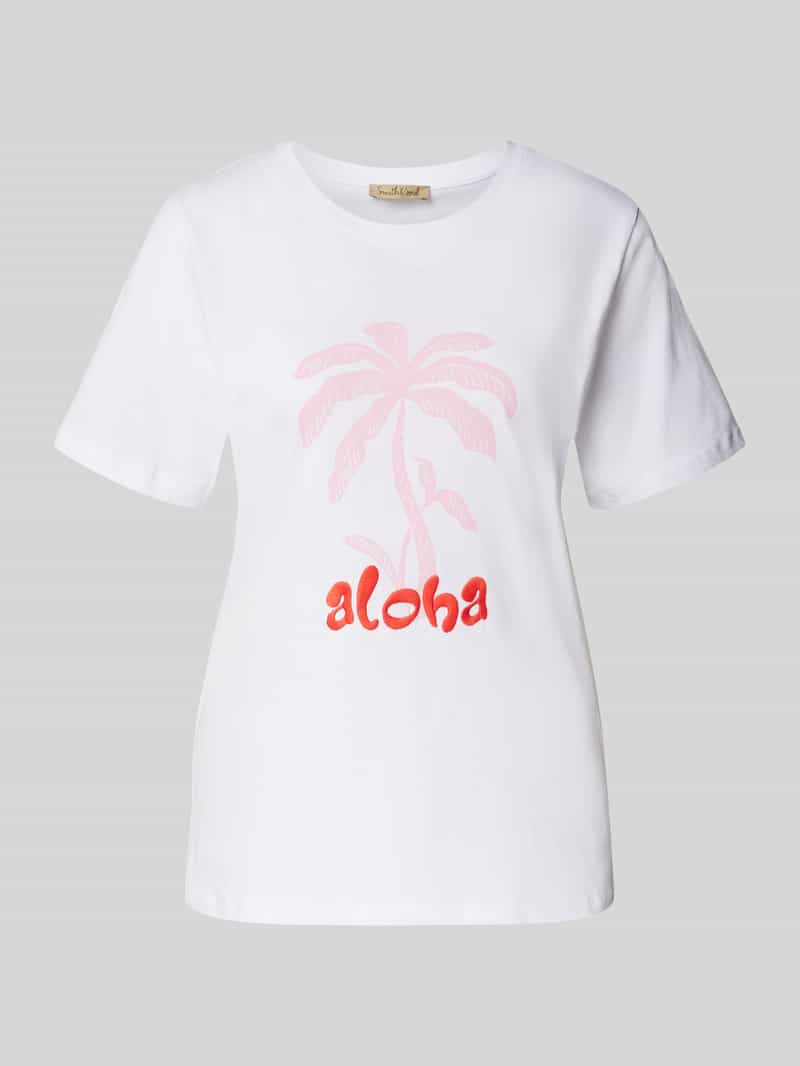 T-shirt met motiefstitching