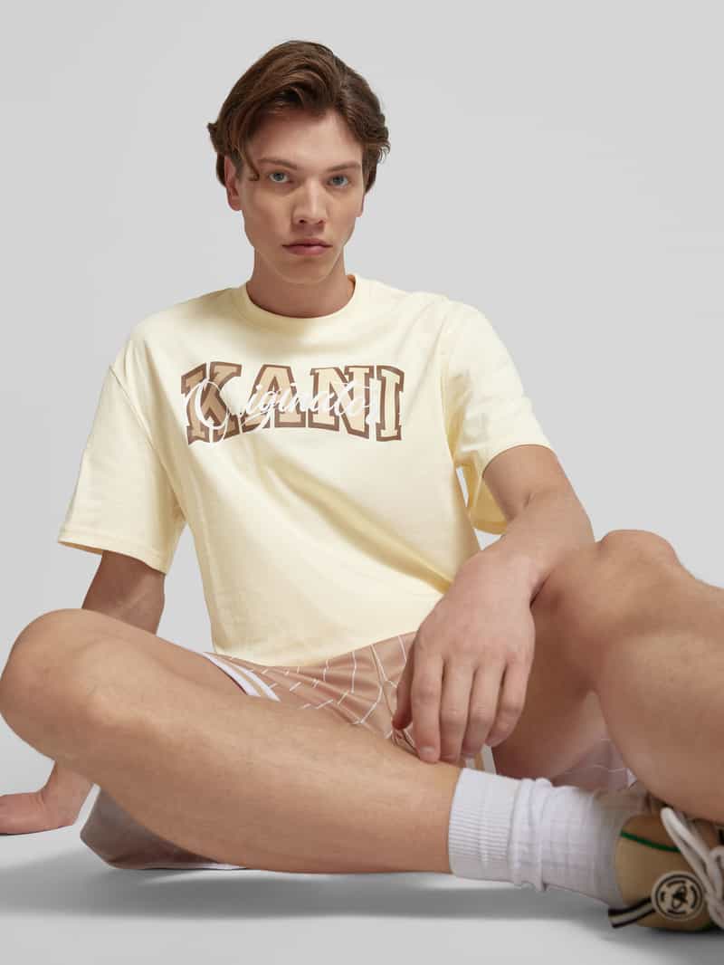 Karl Kani T-shirt met labelprint model 'Serif'